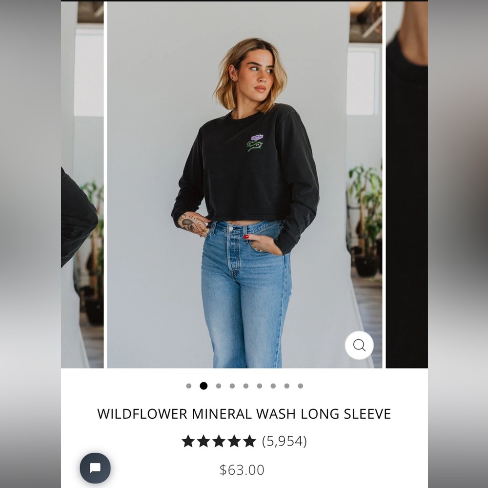 Black Long Sleeve Crop Top